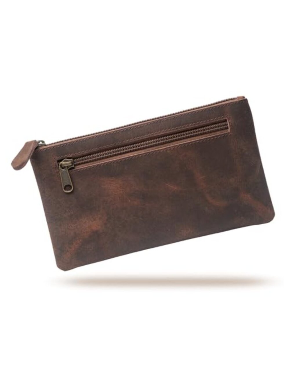Handcrafted Full-Grain Leather Pencil Pouch Case 9x5.25 YKK Zip